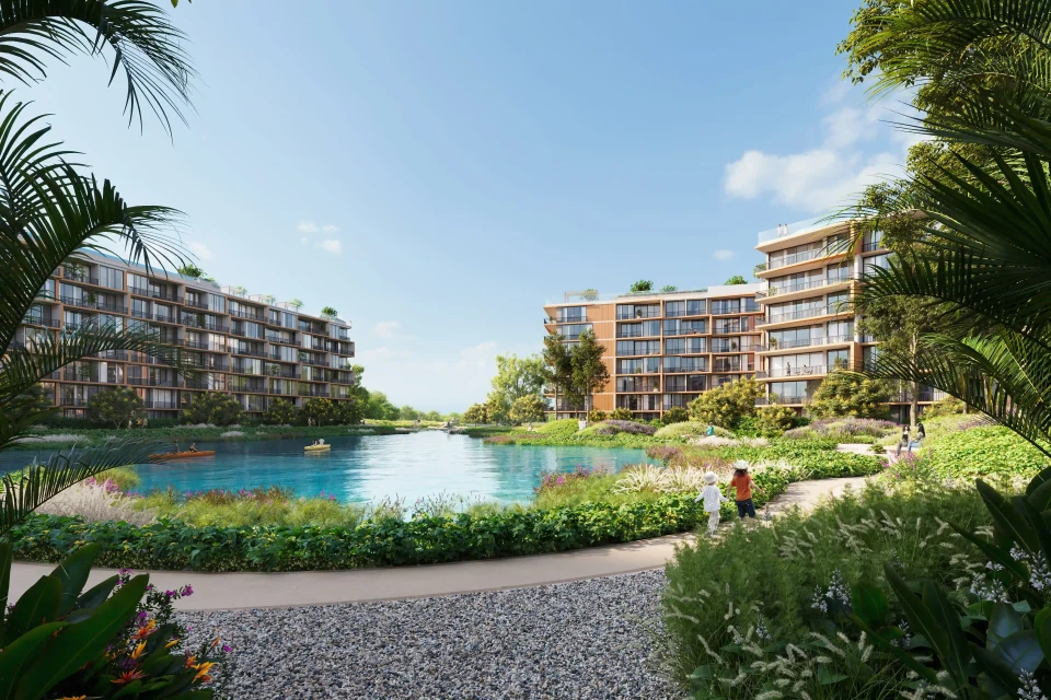 Exterior market and lake environment, Laguna Lakelands masterplan Bang Tao