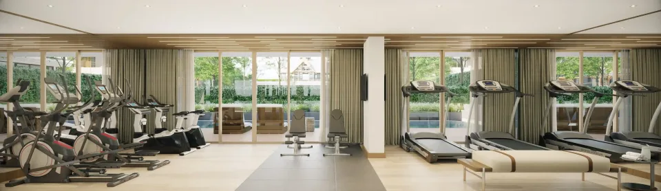 Residents’ lounge or pool deck, designer interior