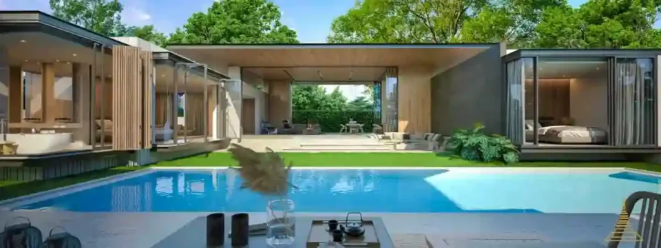 Botanica Foresta 2 exterior, luxury pool villa surrounded by tropical greenery