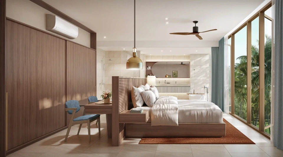 Surfhouse Residences interior, bedroom design