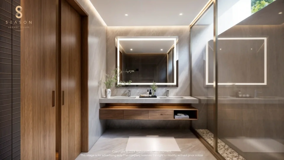 Season Rosewood interior master bathroom