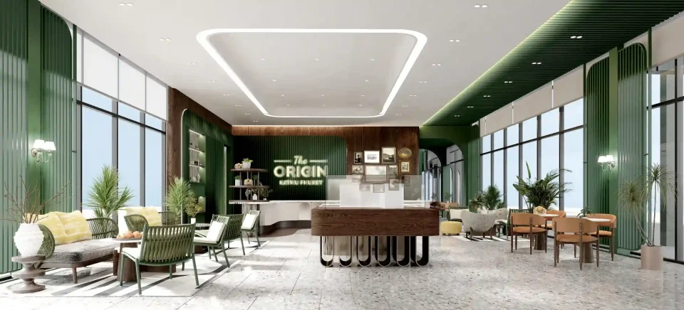 Residents’ lounge or pool deck, designer interior