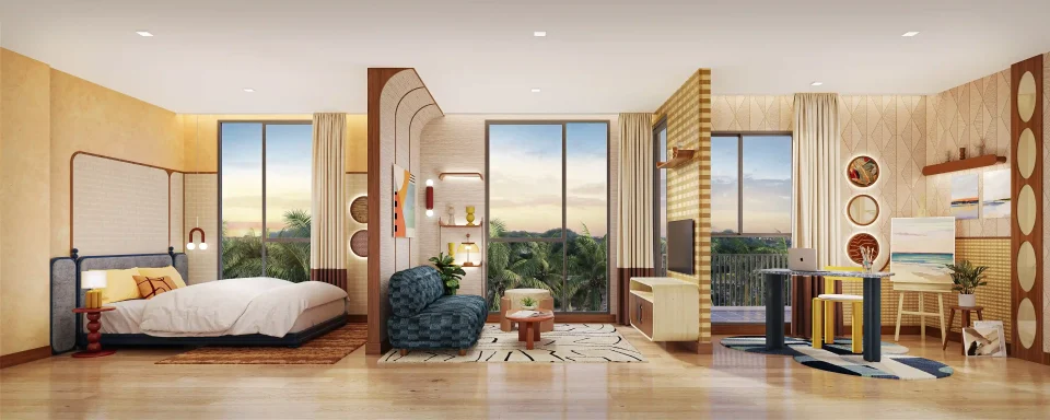 The Base Rise, interior