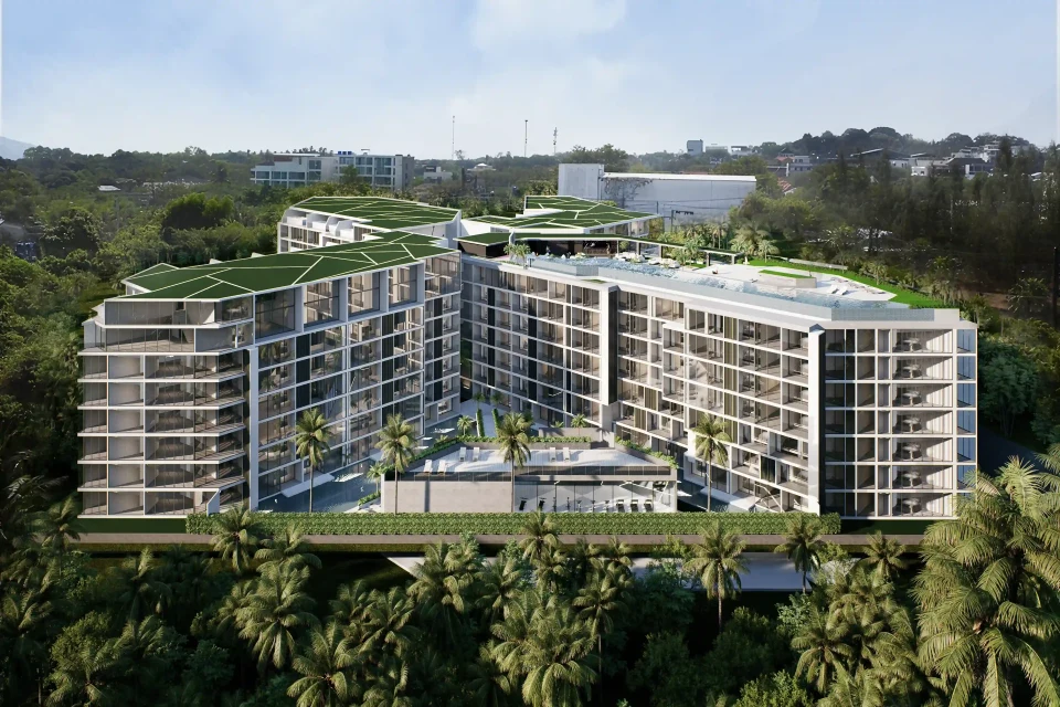 Next Point Condominium pool and garden amenities, Rawai south Phuket