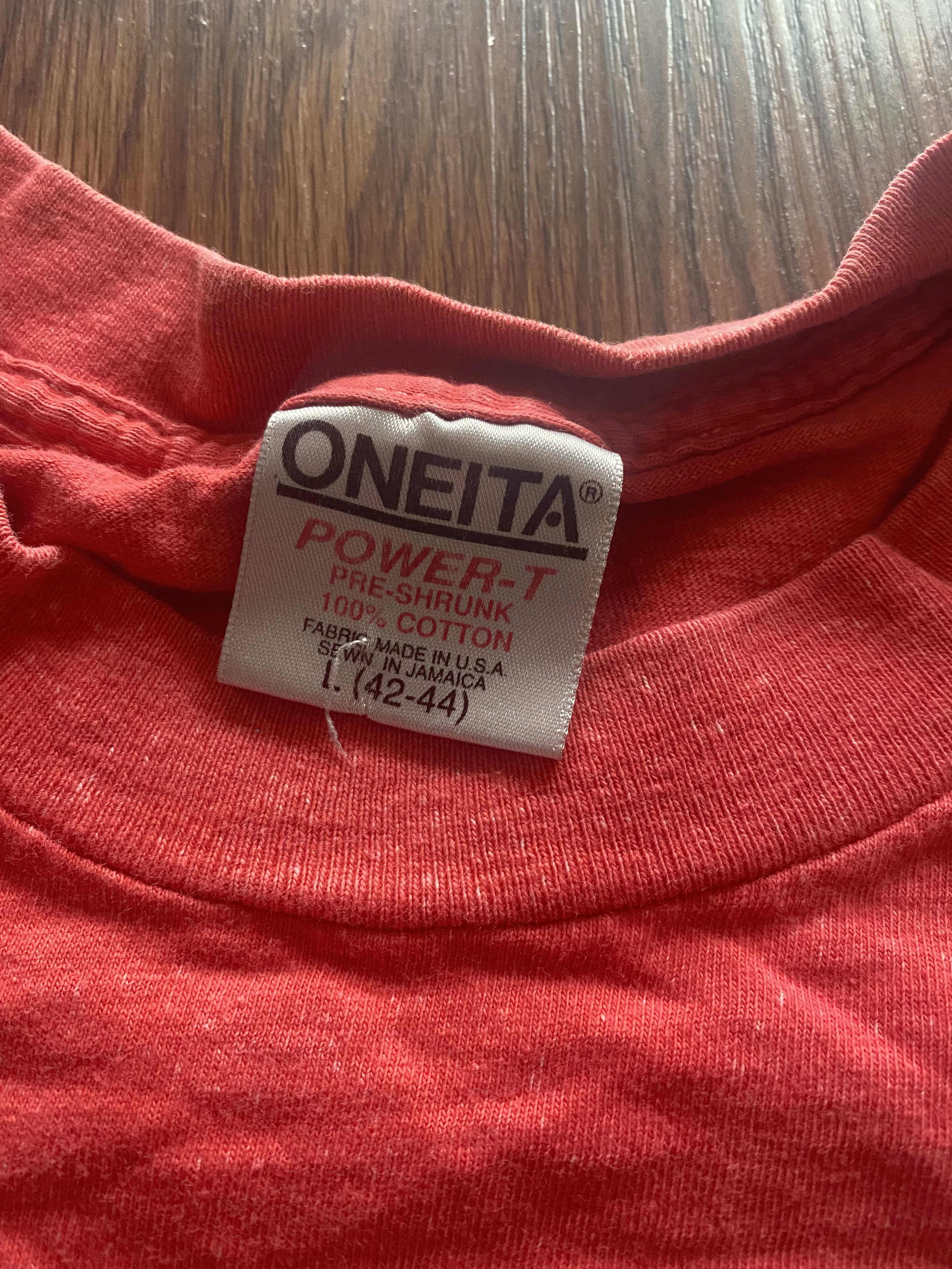 Oneita Power-T Jamaica tag — early variant