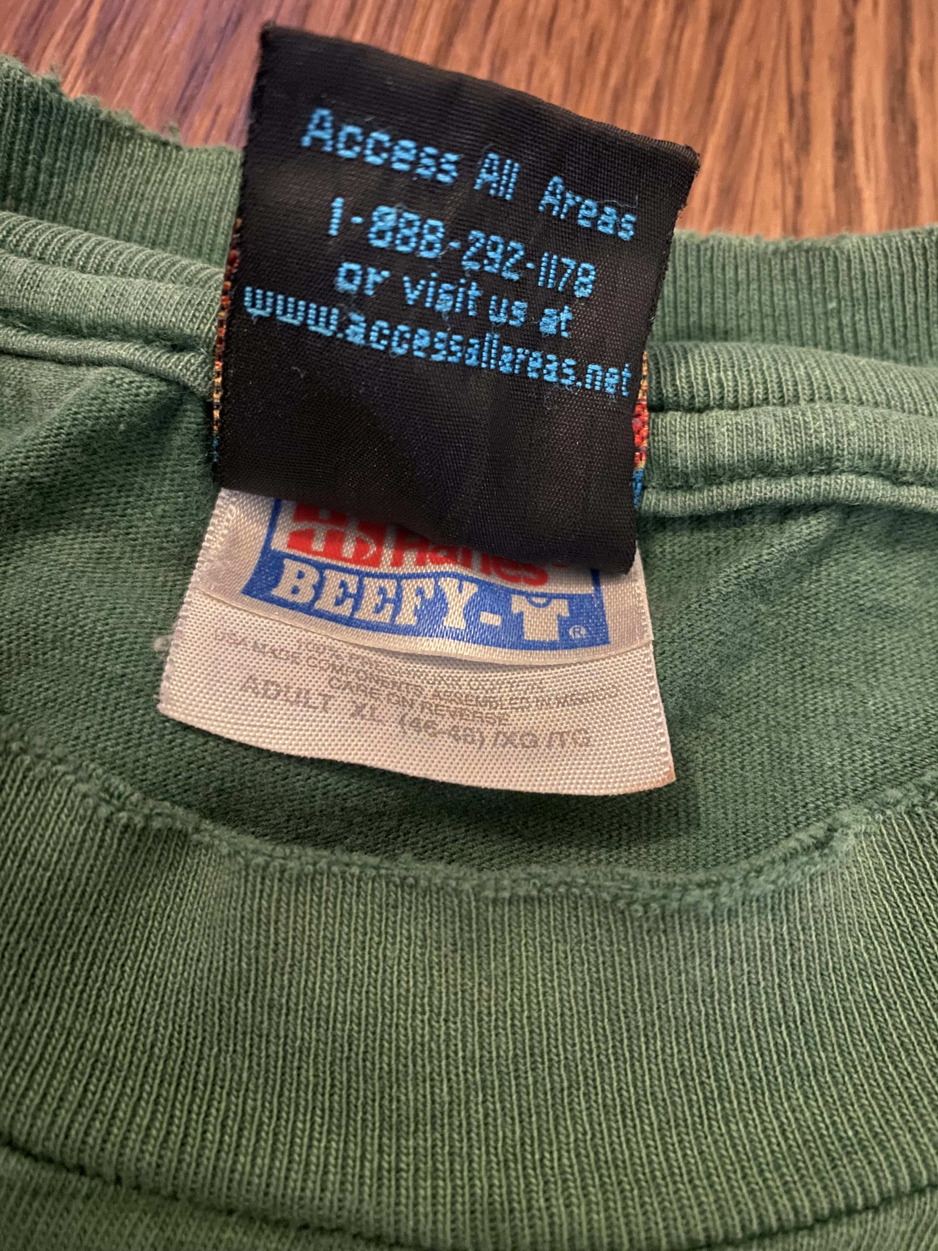 Hanes Beefy-T late 90s Honduras tag — Grateful Dead Summer 1989 reissue