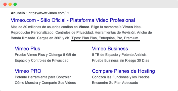 vimeo extension extracto sitio