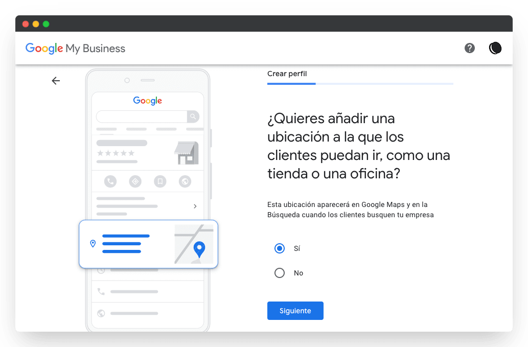 captura pantalla quieres añadir dirección Google my business