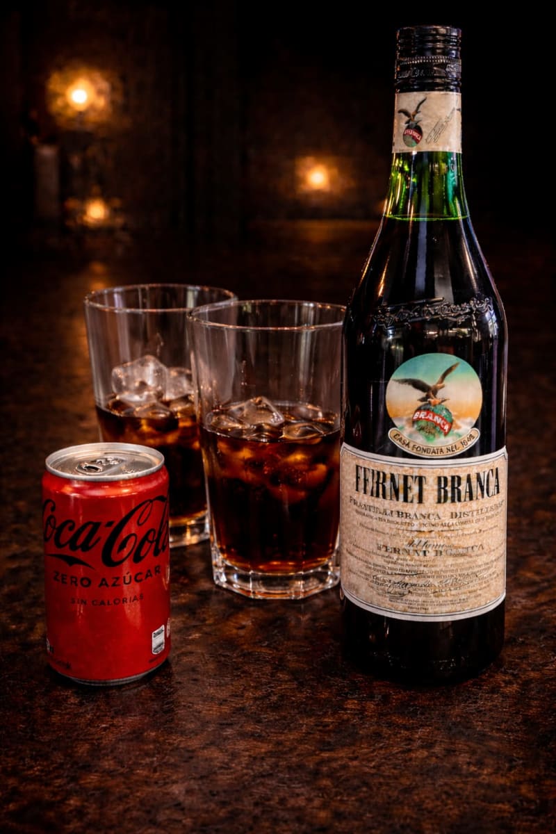 2 Cortos Fernet Branca +1 bebida