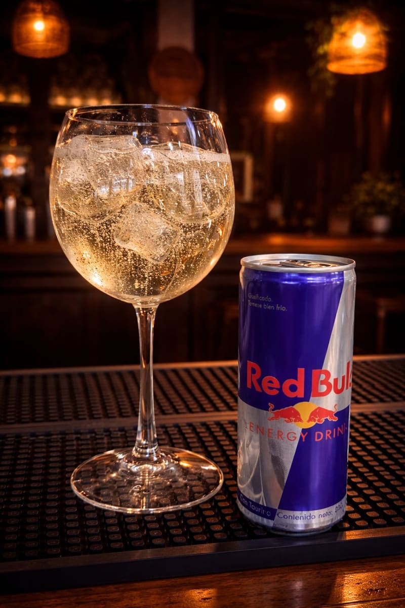 1 Copón de Espumante + 1 Red Bull