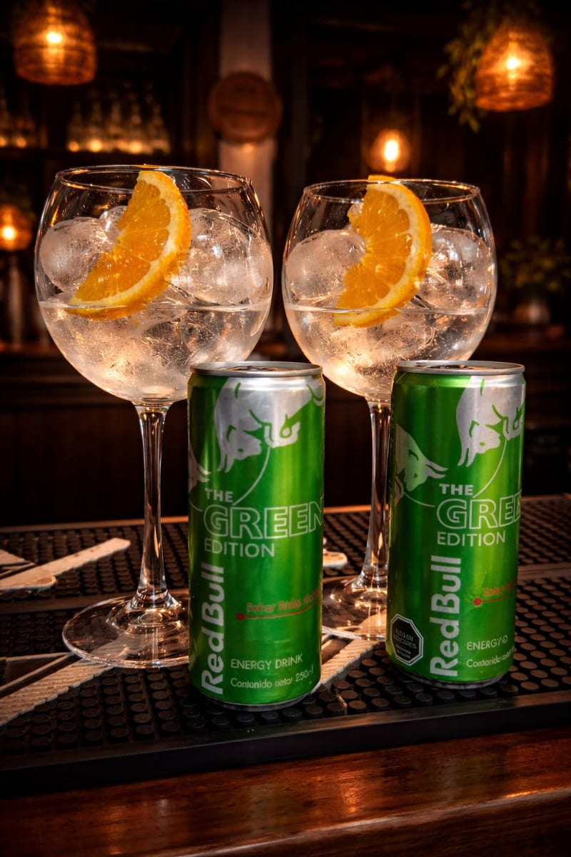 2 Dragon Gin + 2 Red Bull Green