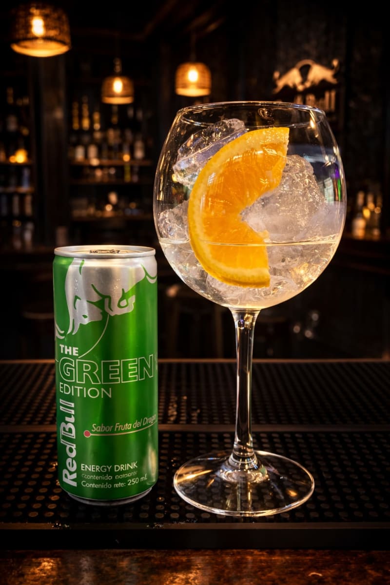 1 Dragon Gin + 1 Red Bull Green