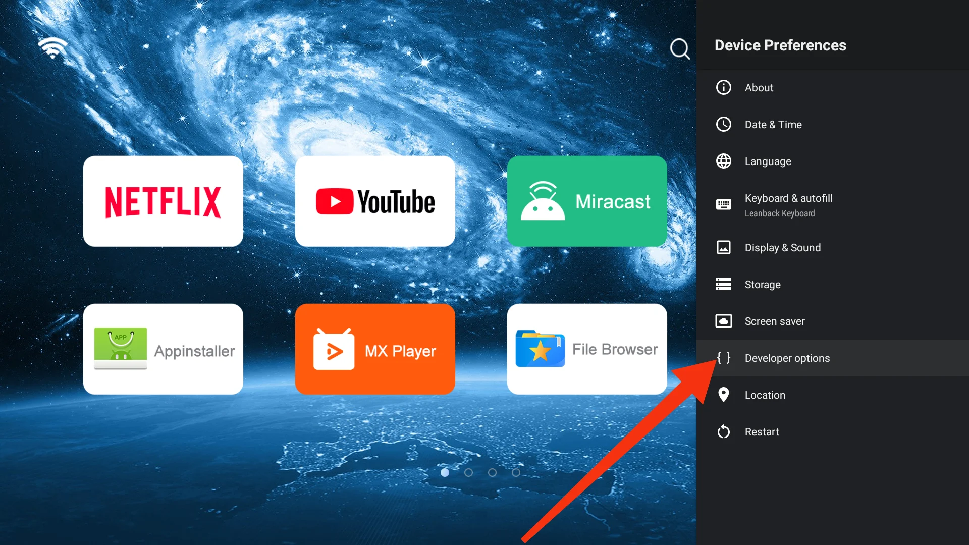 Developer options