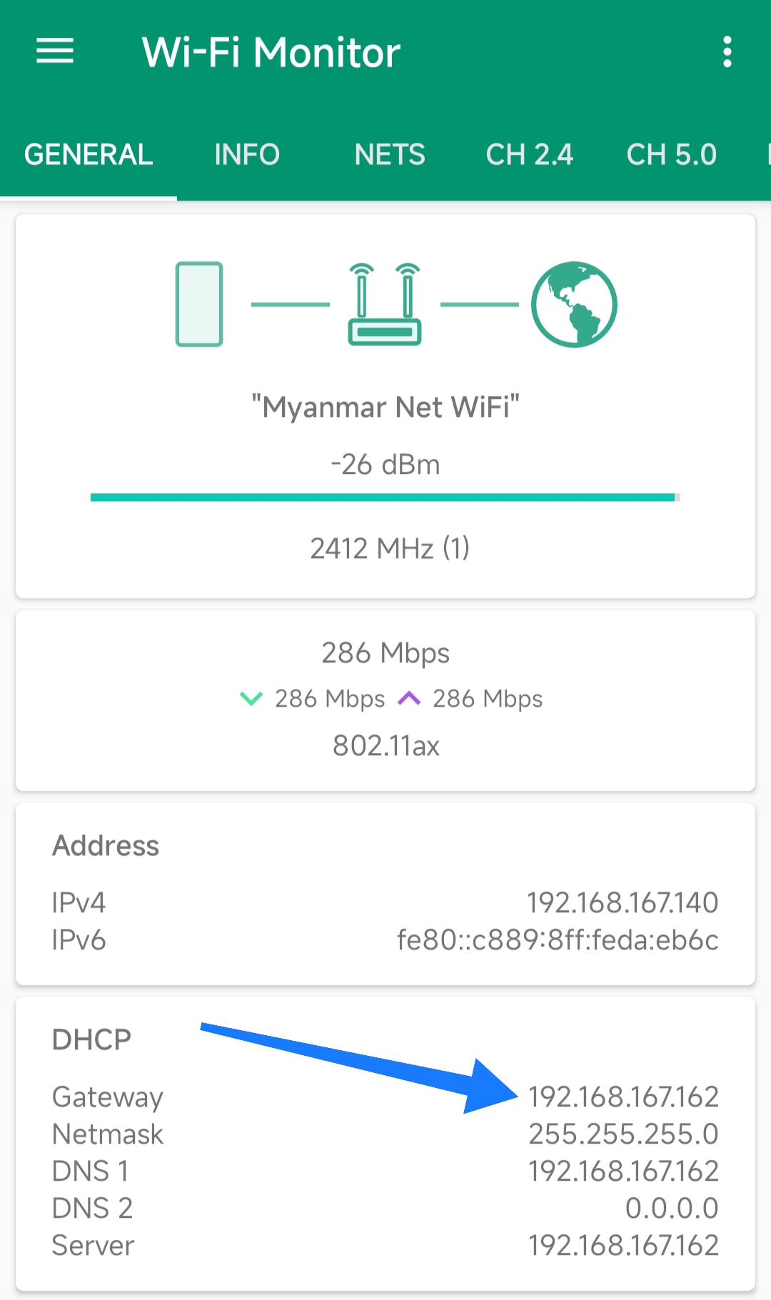 Info from Wi-Fi Monitor