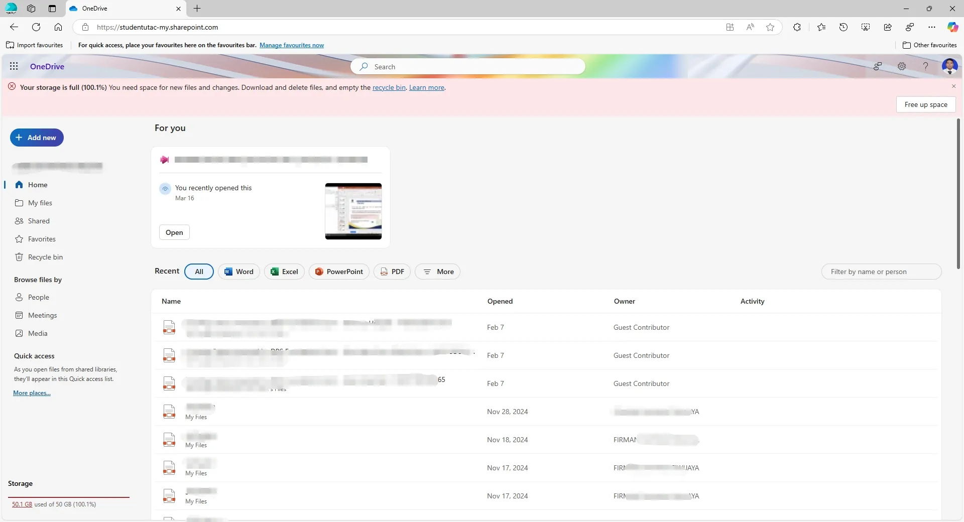 Gambar 2: Beranda OneDrive setelah login