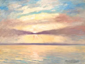 Muzsinszki Nagy Endre - Siófoki naplemente aranyló fényekkel (, 1971)