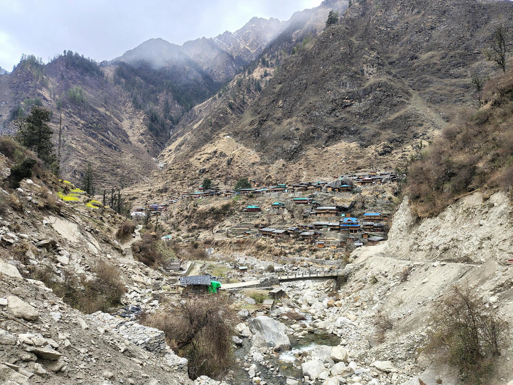 Explore the stunning mountain village view in Uttarakhand's breathtaking landscape.