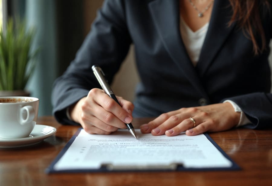 Lawyer organizing immigration and Portuguese nationality documents