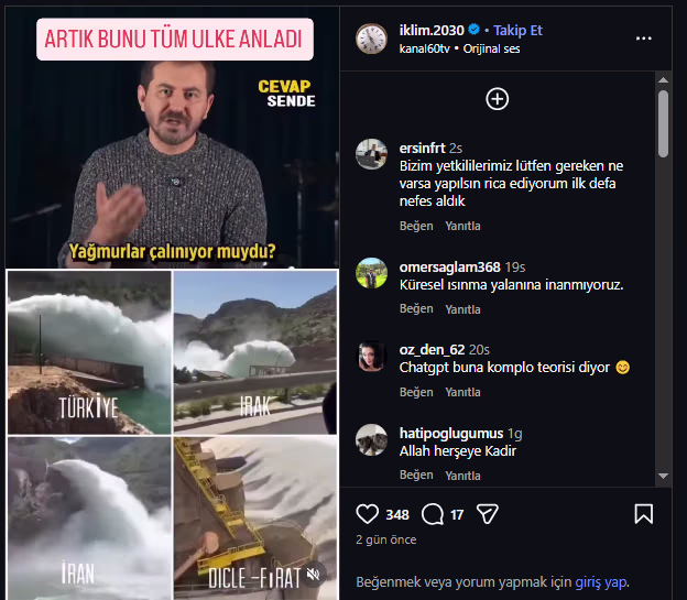 İran ve Türkiye baraj görüntüleri