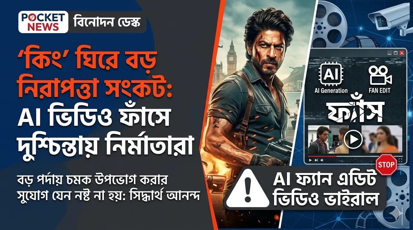 কিং’ ঘিরে নিরাপত্তা সংকট, এআই ভিডিও ফাঁসে দুশ্চিন্তায় নির্মাতারা কিং’ ঘিরে নিরাপত্তা সংকট, এআই ভিডিও ফাঁসে দুশ্চিন্তায় নির্মাতারা