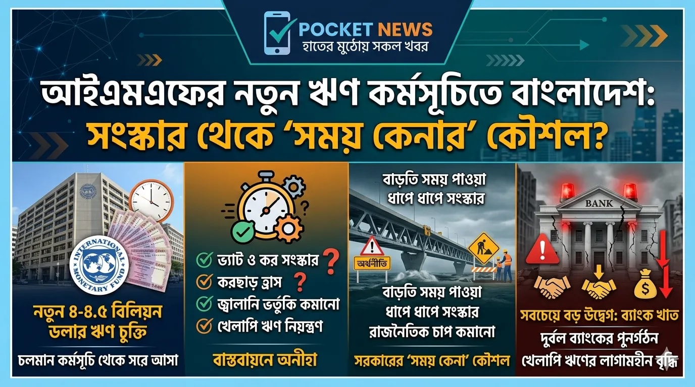 আইএমএফের নতুন ঋণ কর্মসূচিতে বাংলাদেশ: সংস্কার থেকে ‘সময় কেনার’ কৌশল? আইএমএফের নতুন ঋণ কর্মসূচিতে বাংলাদেশ: সংস্কার থেকে ‘সময় কেনার’ কৌশল?