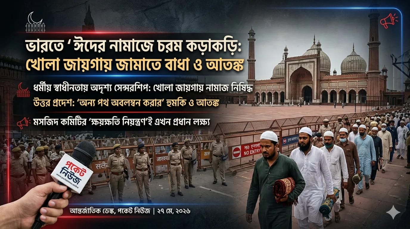 ভারতে ঈদের নামাজে চরম কড়াকড়ি: খোলা জায়গায় জামাতে বাধা ও আতঙ্ক ভারতে ঈদের নামাজে চরম কড়াকড়ি: খোলা জায়গায় জামাতে বাধা ও আতঙ্ক