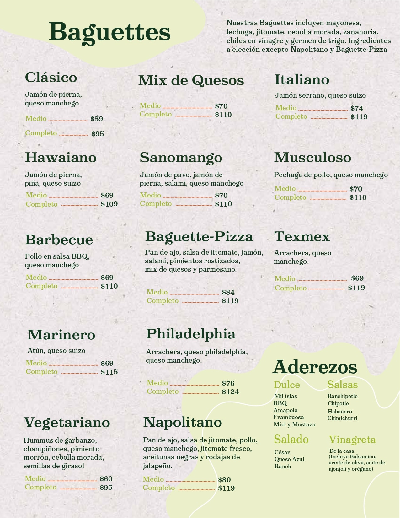 Menú Sanomango página 2