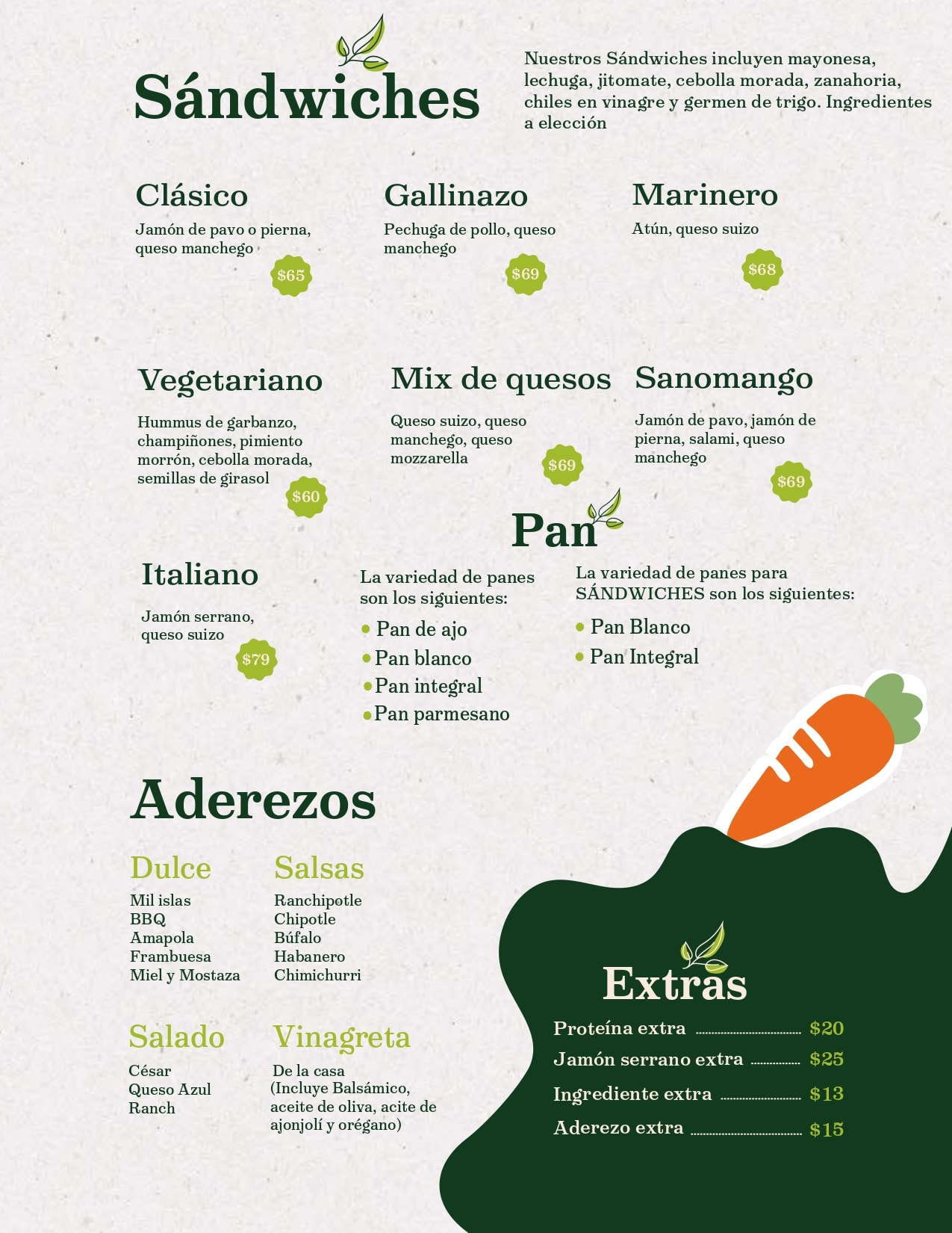 Menú Sanomango página 4