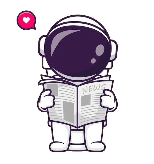 astronauta leyendo noticias baño