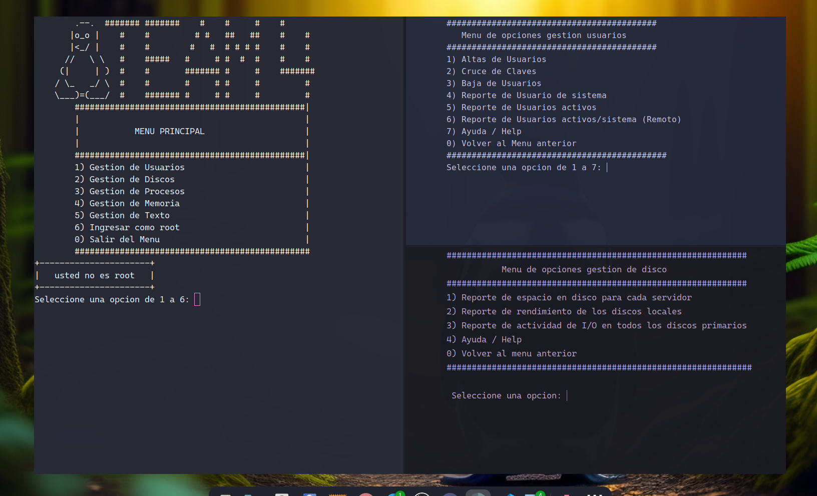 menu principal admin sistem Vistazo Detalles