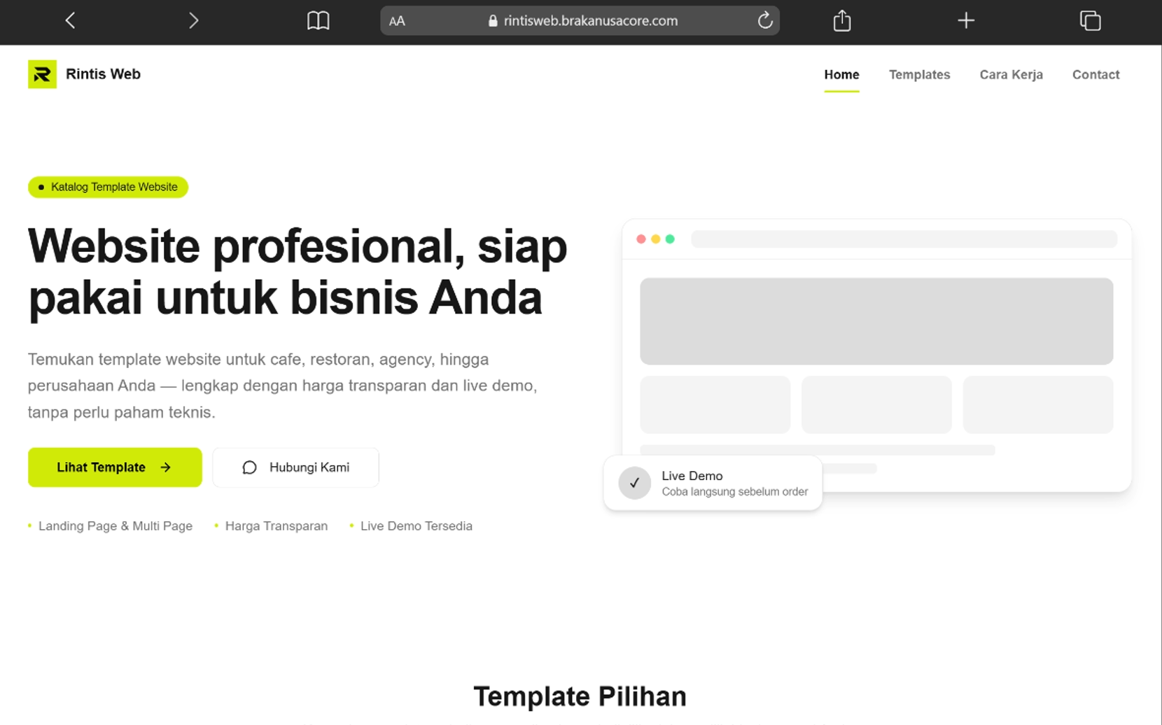 Rintis Web preview