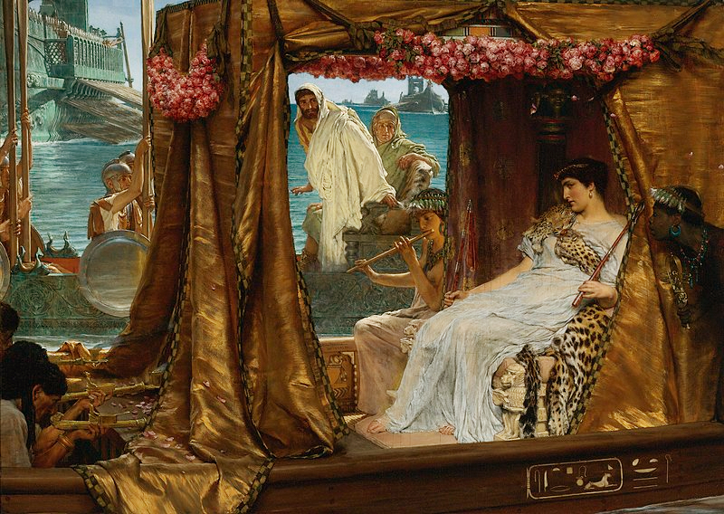 El encuentro de Antonio y Cleopatra, 41 a.C. | Autor: Lawrence Alma-Tadema