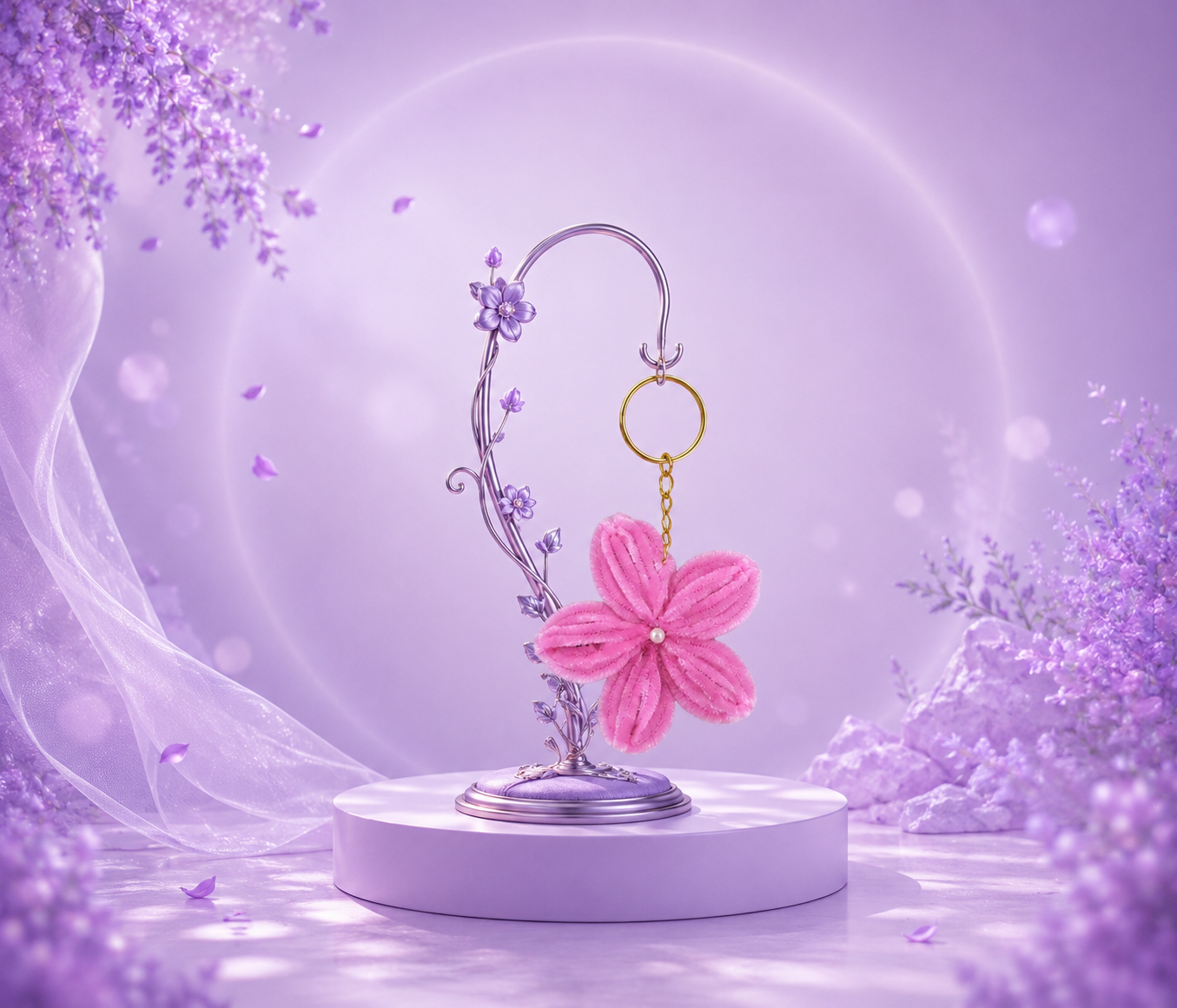 Lily Keychain handmade floral gift