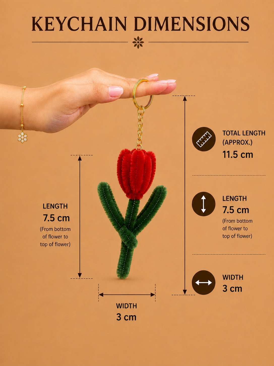 Small Tulip Keychain thumbnail 4