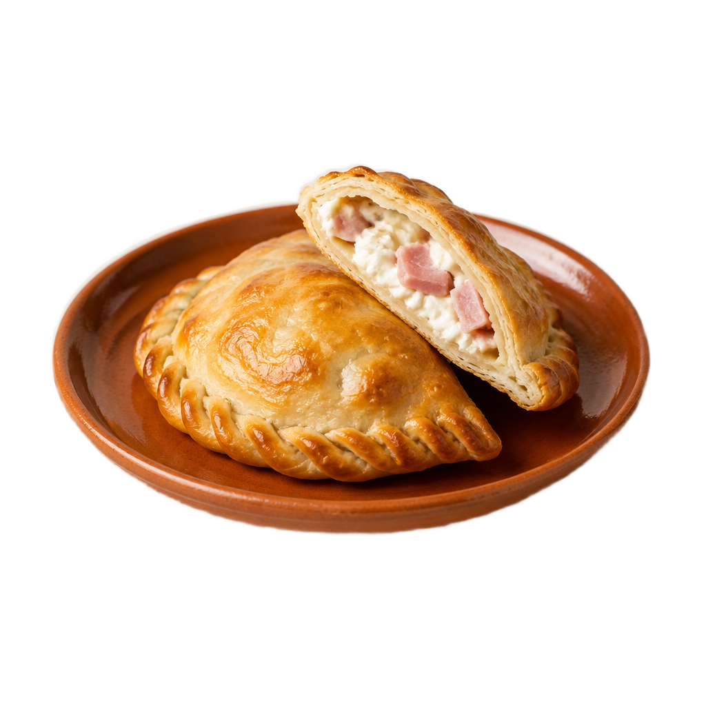 Empanada de queso de cabra y jamón cocido