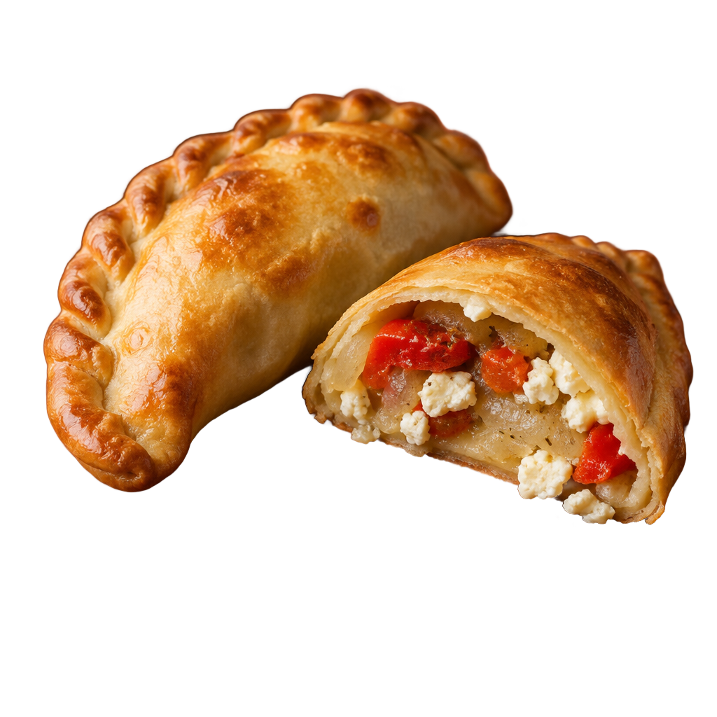 Empanada de queso de cabra, cebolla y pimiento