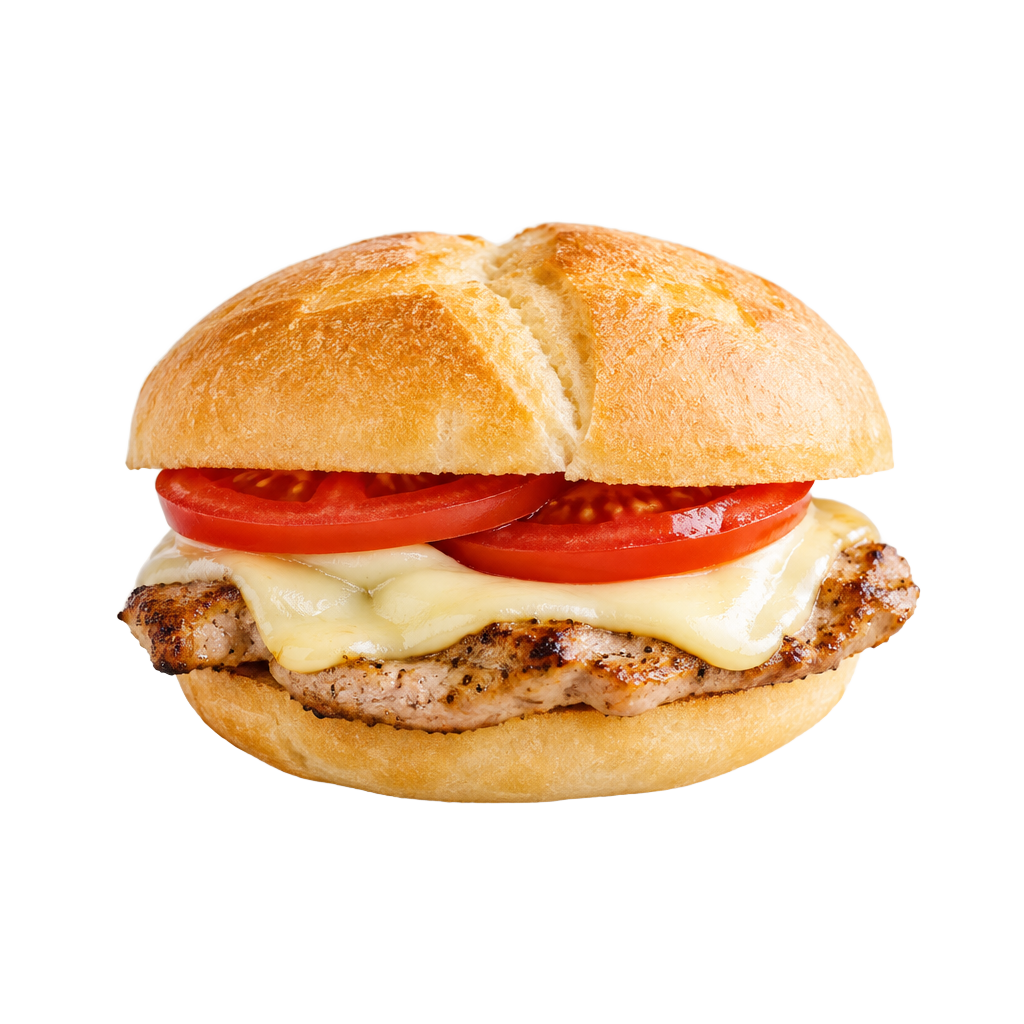 Pampito de lomo, queso y tomate