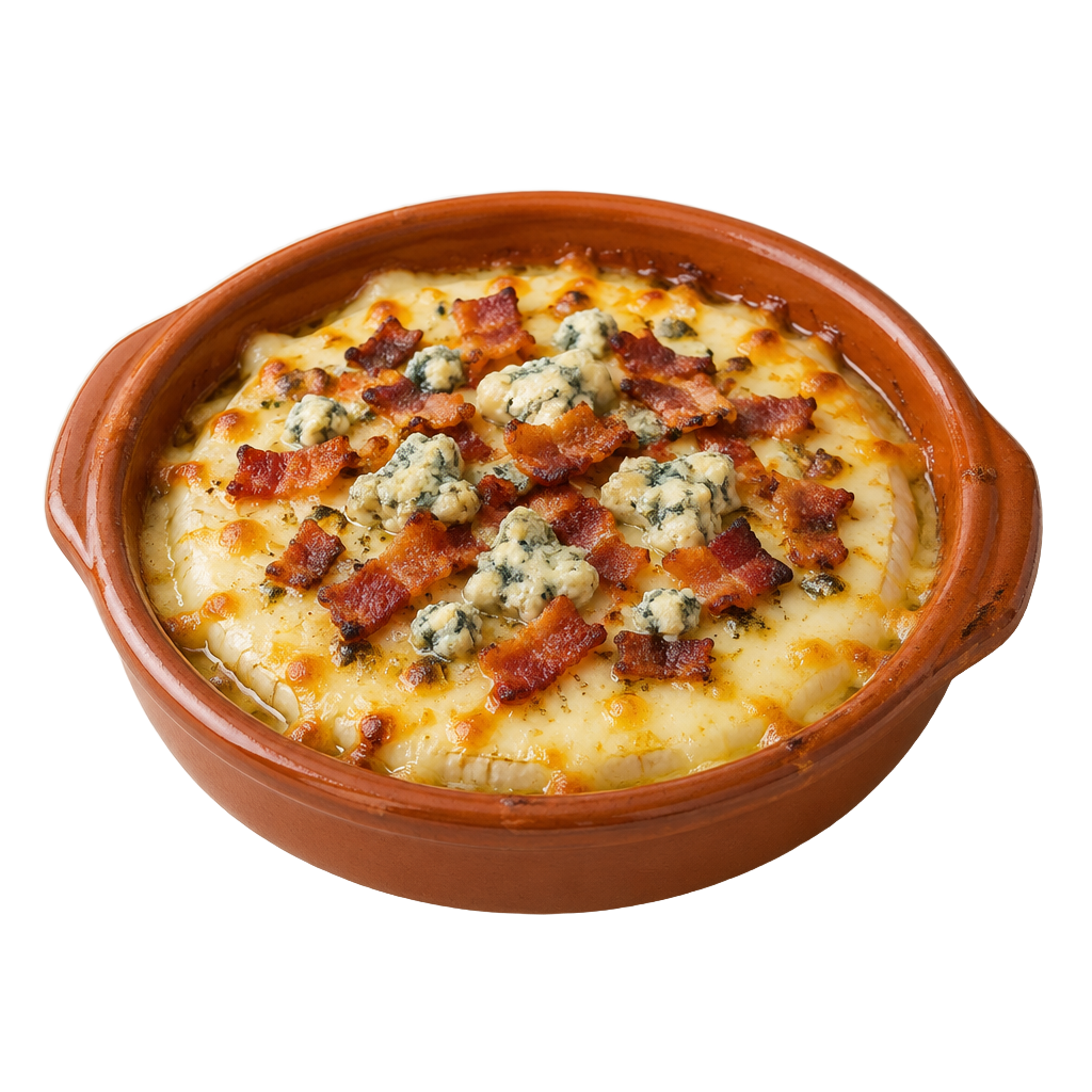Provoleta con bacon y roquefort