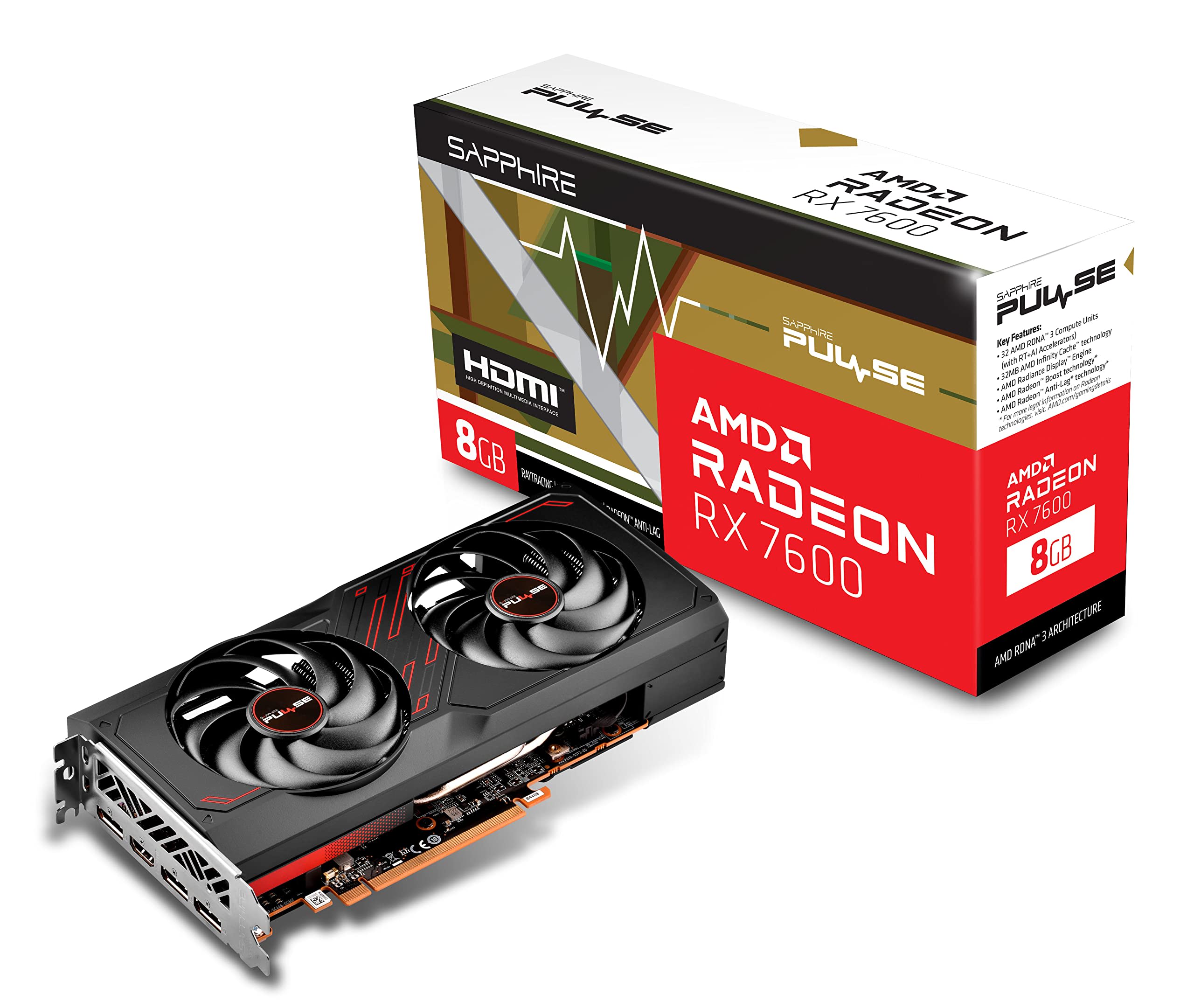 ASUS Dual Radeon RX 7600 EVO OC Edition 8GB GDDR6 Gaming Graphics Card (AMD Radeon RX7600, PCIe 4.0, 1x HDMI 2.1, 3X DisplayPort 1.4a, DUAL-RX7600-O8G-EVO) 8GB - ASUS Dual Radeon RX 7600 EVO OC Edition 8GB GDDR6 Gaming Graphics Card (AMD Radeon RX7600, PCIe 4.0, 1x HDMI 2.1, 3X DisplayPort 1.4a, DUAL-RX7600-O8G-EVO) 8GB