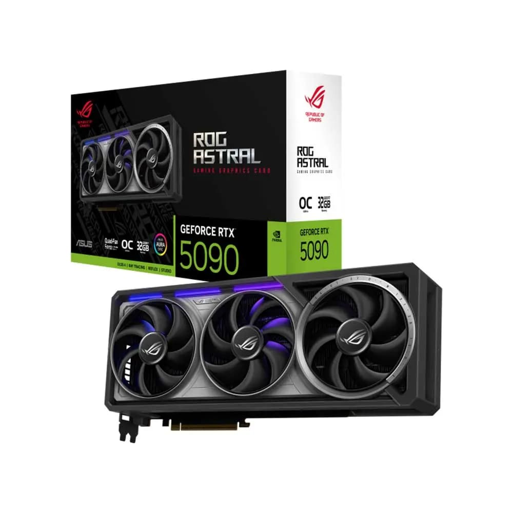 ASUS ROG Astral GeForce RTX™ 5090 OC Edition Gaming Graphics Card (PCIe® 5.0, 32GB GDDR7, HDMI®/DP 2.1, 3.8-Slot, 4-Fan Design, Axial-tech Fans, Patented Vapor Chamber, Phase-Change GPU Thermal pad) 32GB - ASUS ROG Astral GeForce RTX™ 5090 OC Edition Gaming Graphics Card (PCIe® 5.0, 32GB GDDR7, HDMI®/DP 2.1, 3.8-Slot, 4-Fan Design, Axial-tech Fans, Patented Vapor Chamber, Phase-Change GPU Thermal pad) 32GB