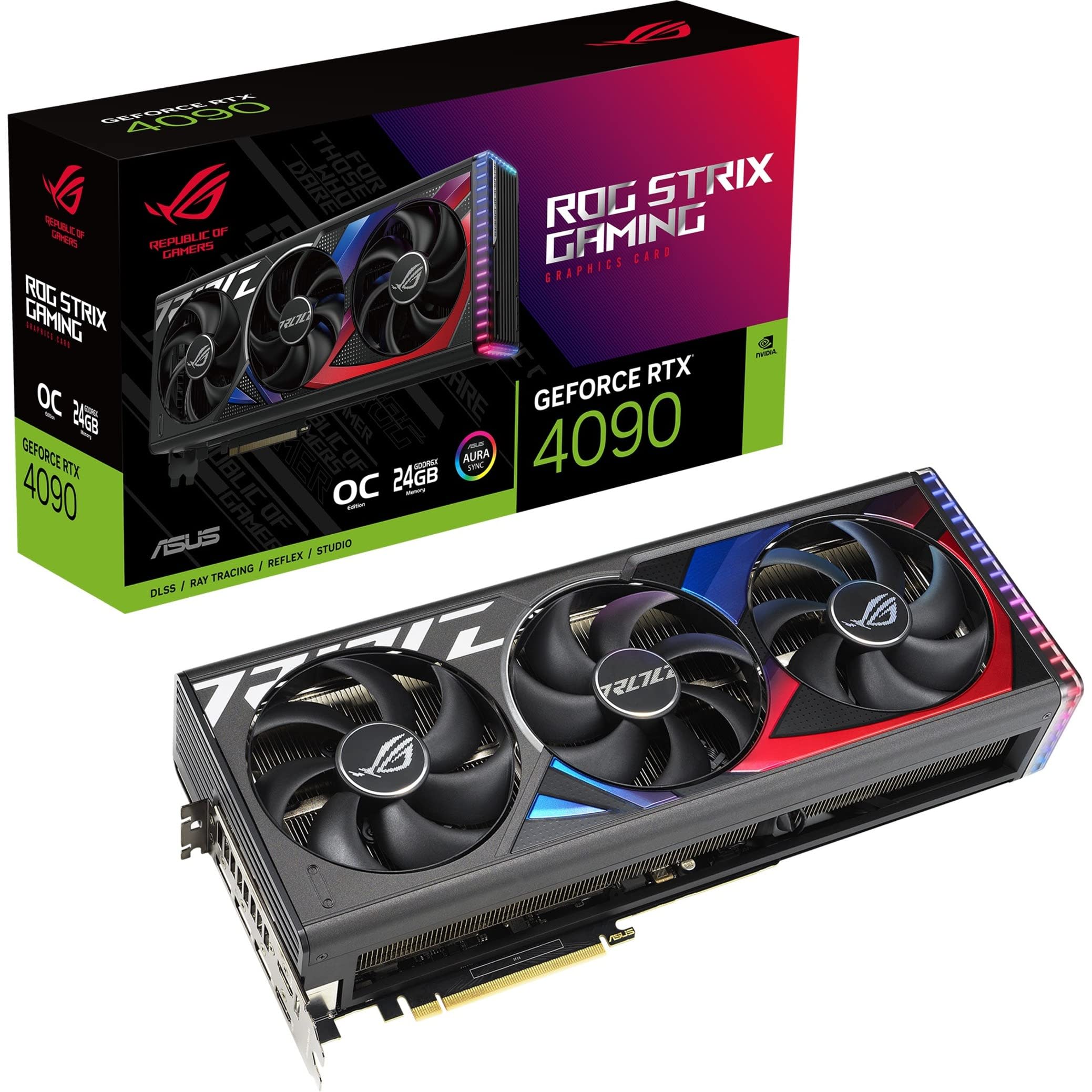 ASUS ROG Strix GeForce RTX 4090 OC Edition Gaming Graphics Card White (PCIe 4.0, 24GB GDDR6X, HDMI 2.1a, DisplayPort 1.4a) 24GB - ASUS ROG Strix GeForce RTX 4090 OC Edition Gaming Graphics Card White (PCIe 4.0, 24GB GDDR6X, HDMI 2.1a, DisplayPort 1.4a) 24GB