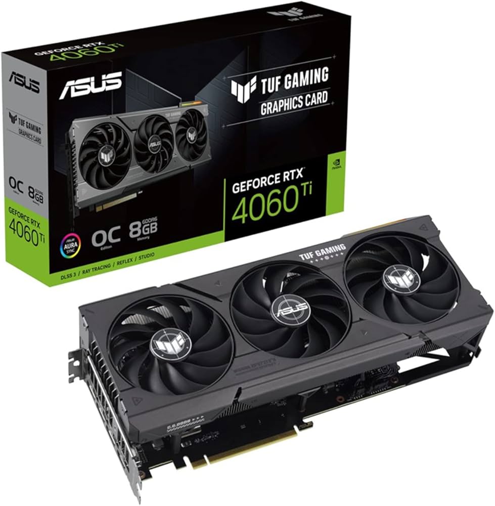 ASUS TUF Gaming GeForce RTX™ 4060 Ti OC Edition Gaming Graphics Card (PCIe 4.0, 8GB GDDR6, DLSS 3, HDMI 2.1a, DisplayPort 1.4a) 8GB - ASUS TUF Gaming GeForce RTX™ 4060 Ti OC Edition Gaming Graphics Card (PCIe 4.0, 8GB GDDR6, DLSS 3, HDMI 2.1a, DisplayPort 1.4a) 8GB