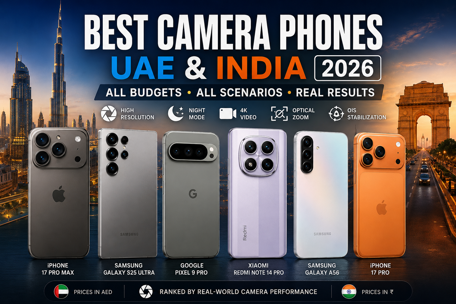 Best Camera Phones UAE & India 2026 — All Budgets