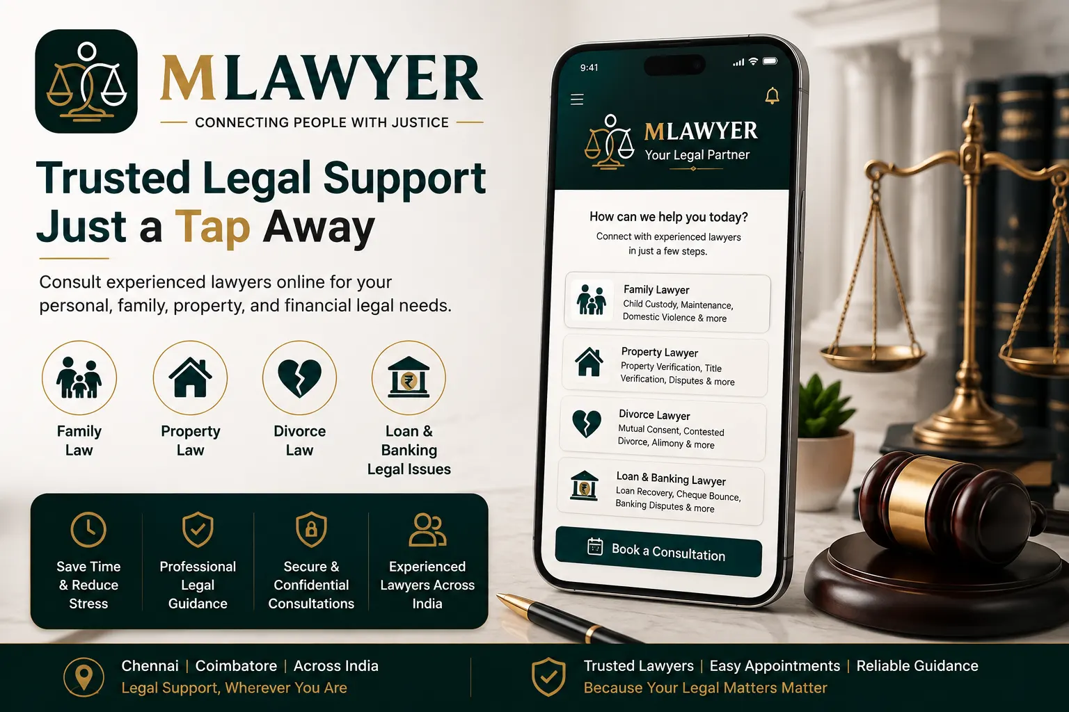 Top Benefits of Using the MLawyer App for Online Legal Consultation | Chennai, Coimbatore & India