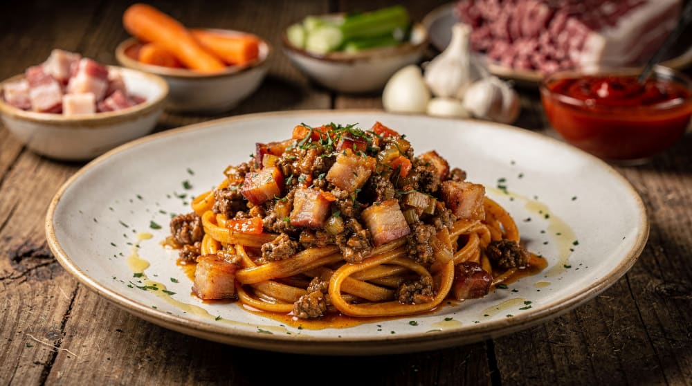 Ragù dello Chef con Pancetta e Pancetta di Maiale