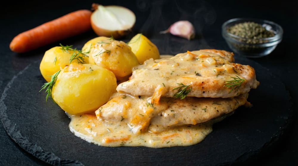 Indyk gotowany w sosie