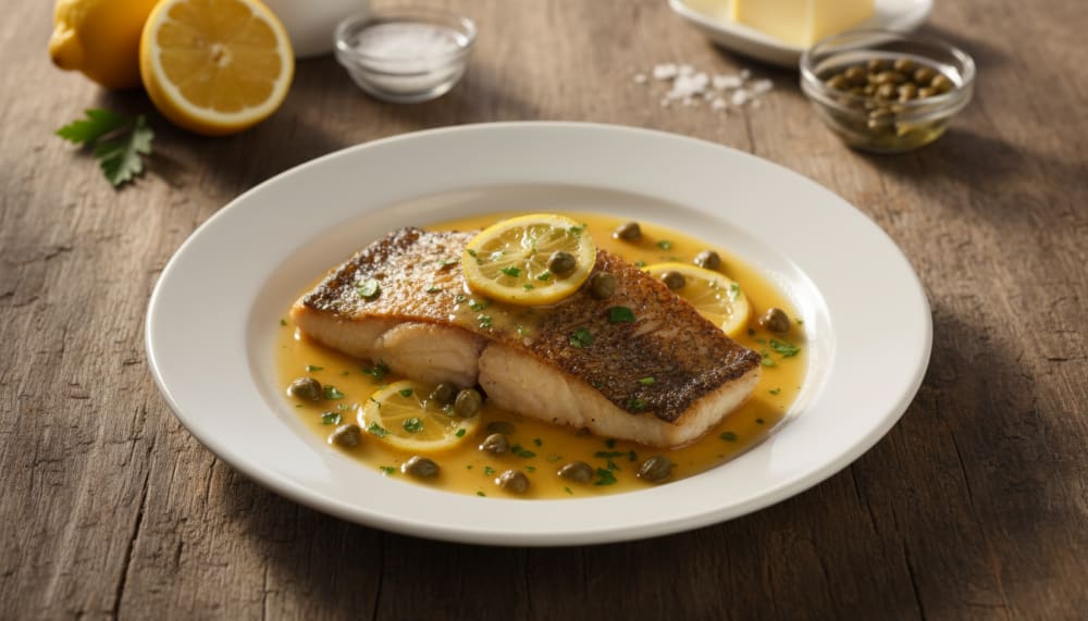 Idealnie Smażona Ryba z Masłem Cytrynowo-Kaparowym