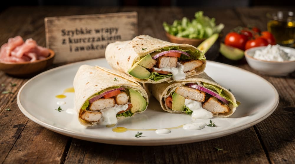 Wrap veloci con pollo e avocado