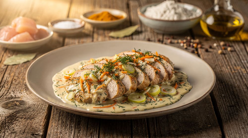 Poulet à la sauce crémeuse à l'aneth