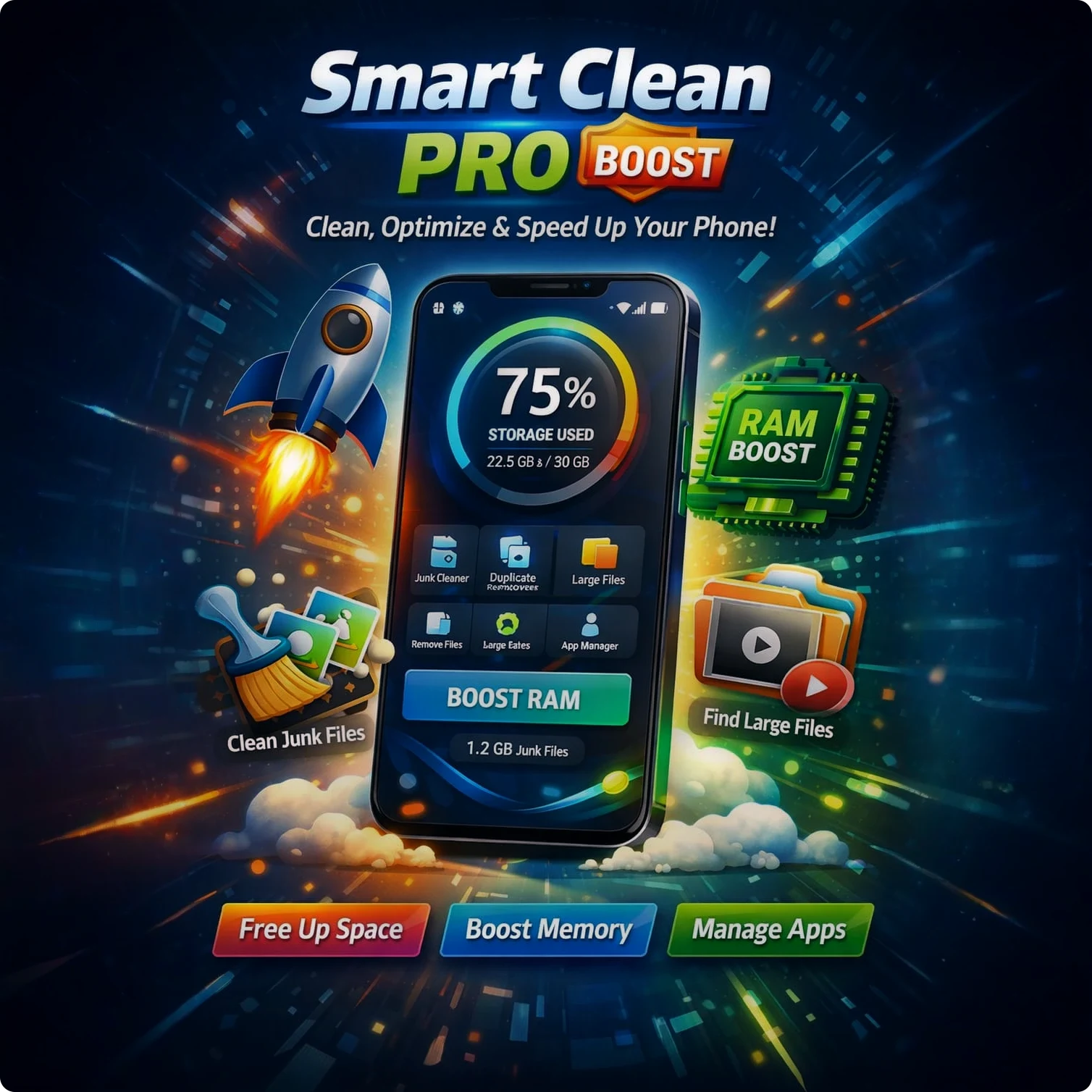 Smart Clean Pro Boost - Android Storage Cleaner